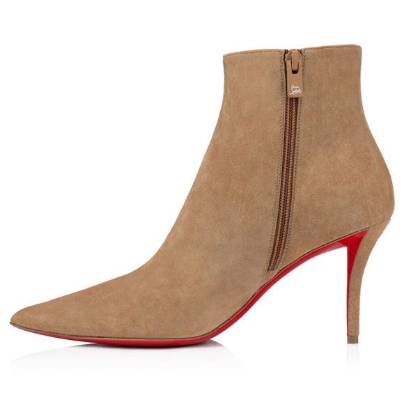 Christian Louboutin So Apostropha Booty 80 Beige Suede Short Ankle Heel Boot 40 - Picture 9 of 16
